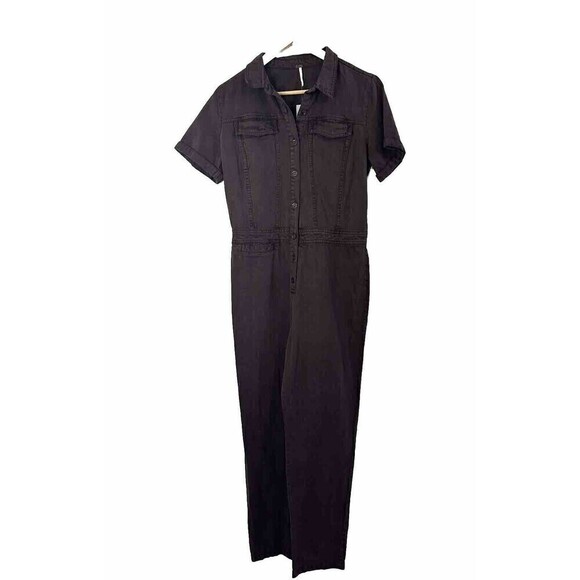 YFB Young Fabulous & Broke  Denim Aviator Jumpsuit Coverall Utility Size M - Picture 1 of 9